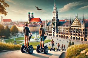 Segway-Fahrer erkunden bei einer Segway-Tour die Stadt